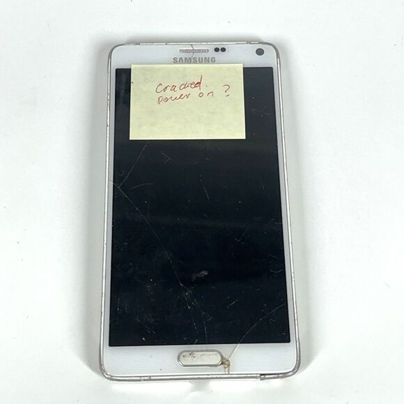 Samsung Other - Samsung Galaxy Note 4 (SM-N910) 32gb White  - Bad Screen - POWERS ON - FOR PARTS